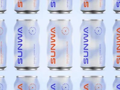 Sunwa Water - Packaging brand identity branding can drink logo typography water