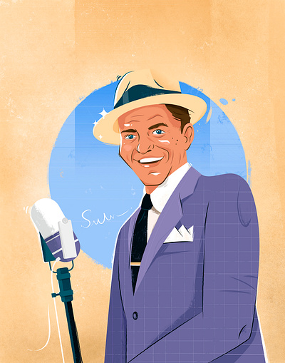 Frank Sinatra actor american character color colorful cute design digital drawing frank frank sinatra illustration people portrait sinatra texture vector