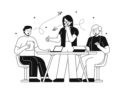 Teams Illustrations 👩‍💻👨‍💻🤝 briefing collaboration conversation design illustration kapustin linear meating outline resources set team teamwork vector