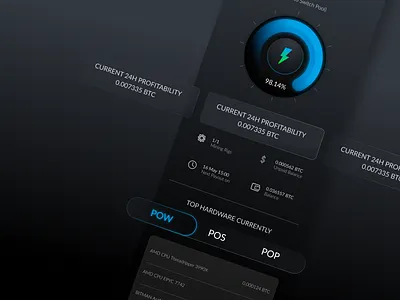 Crypto Mining App 3d app branding button crypto energy button graphic design mining app speed ui ux uxui design