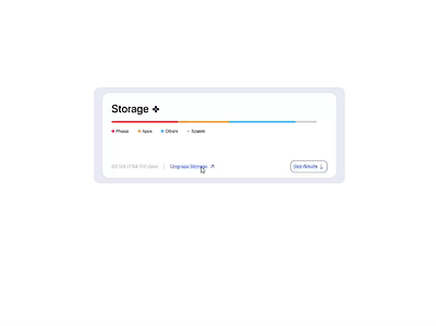 Storage Info Animation animation logo product design storage ui user interface ux web design