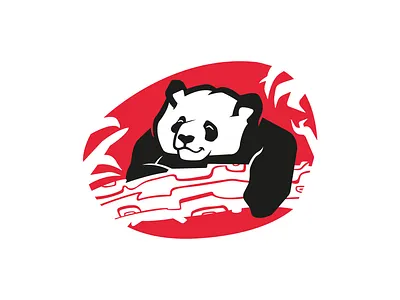 Chill Panda Pre-Made Logo bear branch branding chill grass illustrative logo logo design mascot mascot logo panda relax sleep tree yoga