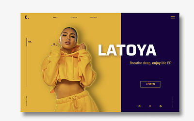 Latoya. UI Landing Page Design branding figma graphic design ui ui design ui designer webdesign