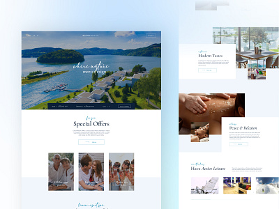 Lemon Resort Spa Website animation branding case studies clean hotel lake landing resort spa ui