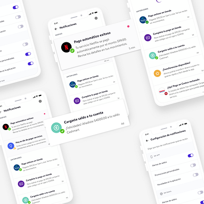 Notification center for mobile app app component library design design system figma graphic design interaction design interface mobile notifications product design prototyping ui ux visual design