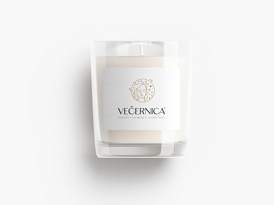 Logo Večernica branding candle candle design eco elegant handmade home label logo packaging design woman