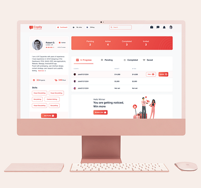 Freelancing Website for Writers | WebApp UI Design appui copywriter job copywriting jobs copywriting platform freelance websites for writers freelancing platform graphic design illustration paid freelance writing jobs ... ui uidesign uiux web app interface design web app ui design web app ui inspiration web app ui templates webapp webappui webdesign
