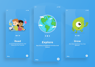 Onboarding Kid childrens homework kid learing onboarding parents read together ui ui desing