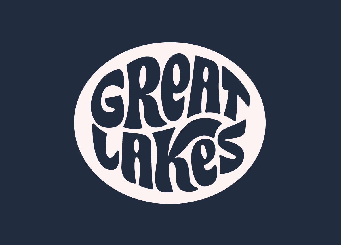 Retro Great Lakes canada freshwater great lakes retro script typography united states