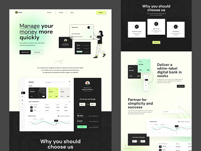 The wallet product page dashboard dashboard product page green landing product page product page ui product page ux ui ui dashboard user experience user interface ux ux dashboard waves web website website design