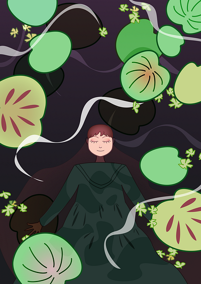 Immersed art figma figmaonly immersed lilies meditation pond vector