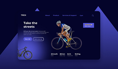 Trek bicycle bike dailyui figma landing page ui web design