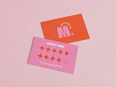 Mu! Ice Cream Loyalty Card brand design branding design flat food brand graphic design ice cream brand illustration logo loyalty card minimal punch card ui ux vector