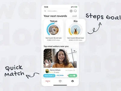 Dog Walking App - Case Study app app design apps case case study clean counter design dog dogs minimal minimalist steps steps counter steps tracker study tracker walking walking dog walking dog app