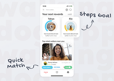 Dog Walking App - Case Study app app design apps case case study clean counter design dog dogs minimal minimalist steps steps counter steps tracker study tracker walking walking dog walking dog app