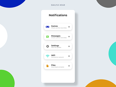 Notifications 049 app dailyui dailyui049 design graphic design light minimal mobile mobile design notification notifications panel ui white