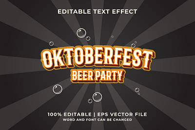 Oktoberfest beer party editable text effect banner beer design graphic design illustration label logo october oktoberfest party poster retro sign text effect typography vector vintage