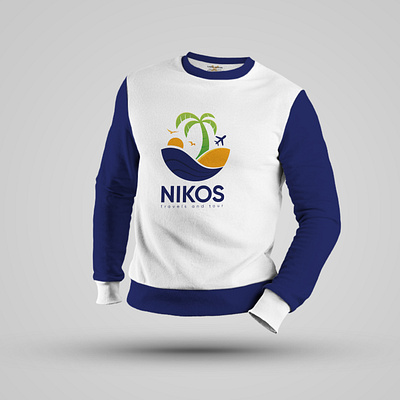 Nikos Blue Shirt Design branding color graphic design minimal tshirt