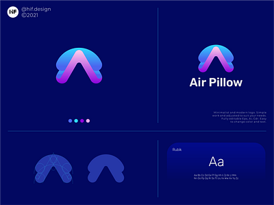Air Pillow logo app apparel branding corporate design graphic design grid icon illustration logo logoconcept logoideas modern simple typography ui ux vector