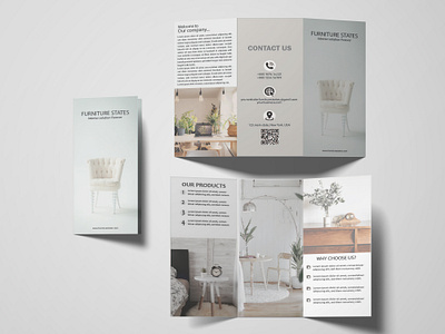 Funniture Trifold Brochure design animation background remove bannar branding color corporate bifold design design flyer funiture trifold brochure design graphic design illustration logo