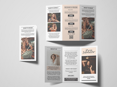 Photography Triold Brochure design animation bannar banner bifold trifold design branding corporate design flyer desin graphic design illustration logo minimal trifold brochure product design vector