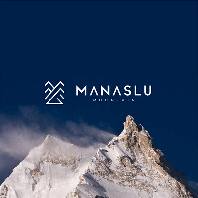 Manaslu Mountain logo 3d animation branding desain design graphic design ikon illustration ilustrasi logo merek motion graphics ui vektor