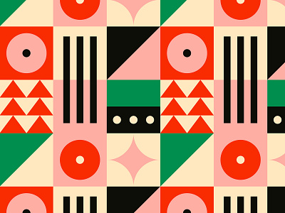 Vibrant Bauhaus-Inspired Pattern | Background Design abstract art abstract scandinavian design abstract shapes background bauhaus design bold color circle colorful cubism digital art geometric graphic design illustration pattern shapes vector vibrant wallpaper