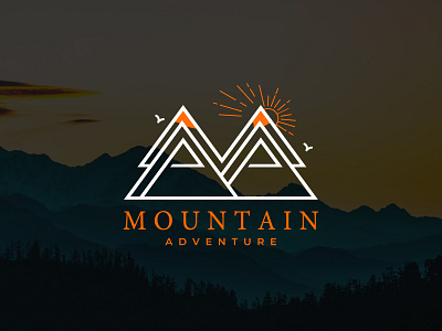 Flat and Modern Logo for MOUNTAIN ADVENTURE brand identity branding concept design flat graphic art graphic design graphics design icon illustration lettering logo logotype minimal modern nature travel typography vector website