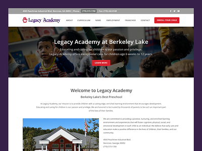 Legacy Academy at Berkeley Lake // Web Design childcare childcare web design kindergarten kindergarten web design preschool preschool web design school school web design