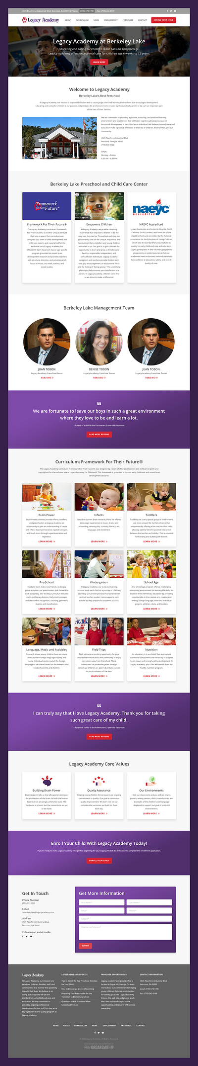 Legacy Academy at Berkeley Lake // Web Design childcare childcare web design kindergarten kindergarten web design preschool preschool web design school school web design