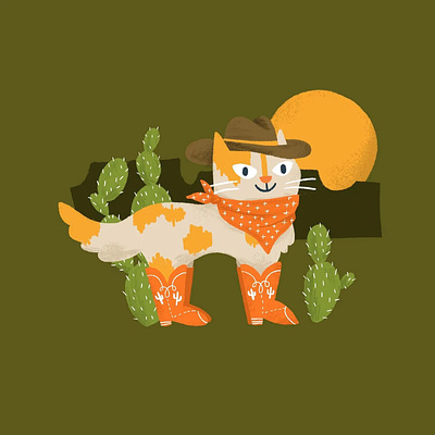 The Lone Ranger arizona cacti cactus cat cat lady cat lover desert desert flora desert illustration design doodle flora floral illustration illustrator procreate retro sedona west western