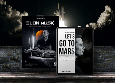 A4 Poster Design Concept of Elon Musk adobephotoshop aesthetic behance branding cybertruck designhill designoftheday dribbble elonmusk flyerdesign graphic design graphicdesign mockup psd spacex tesla uidesign uiux uiuxdesign upwork