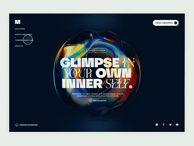 MoodPiece website concept 3d abstract animation blender motion graphics ui