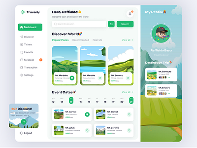 Dashboard - Travel Service adventure booking clean design dashboard destination explore flight app tourism travel travel agency travel booking travel dashboard traveler travelling trip ui design ux design vacation web design website