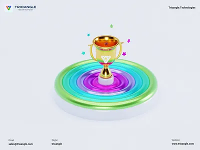 Trophy - 3D Model 3d character airbnb banner colors cup design gold minimal model no1 poster render star trioangle trioangletechnologies trophy win winner