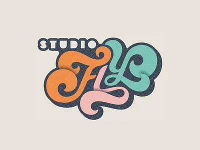 Studio Fly Aerial Yoga | Hand Lettered Logo aerial yoga aqua brand brand development branding flourish funky hand drawn hand lettering logo logo design retro rose gold swash swirl typography vector vintage yoga