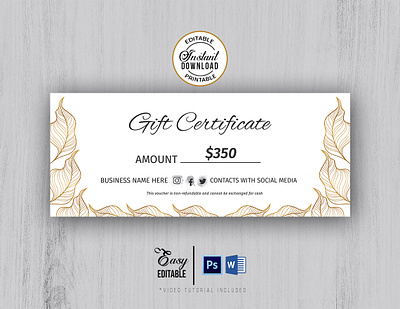 Modern Gift Certificate Templates v1 psd template