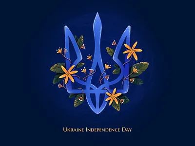 Ukraine Independence Day 🇺🇦 art blue coat of arms flag flat graphic design holiday illustration illustrator independence ukraine ukraine 2022 victory war yellow