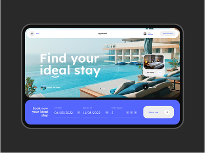 #125 - Concept shots accomodation apartment blue booking design holiday homepage hotel minimalism pool sea stay tourist travel ui ux vacation webdesign website