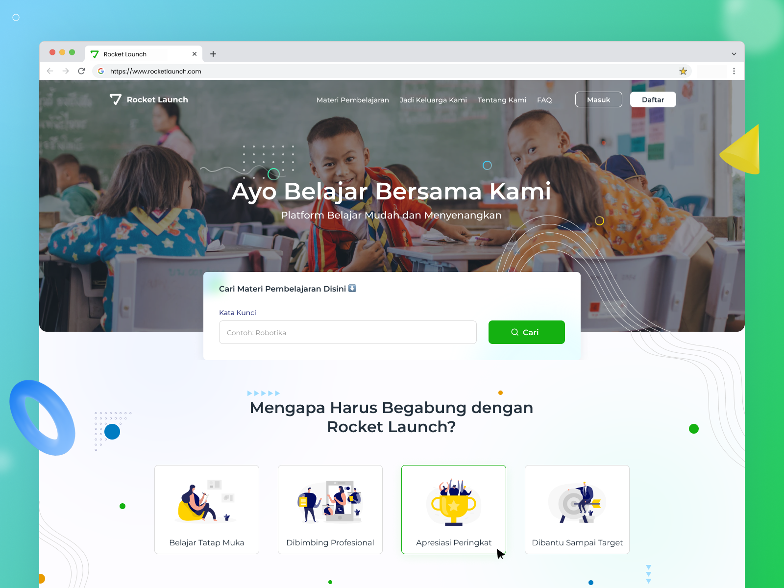 🚀 Rocket Launch - Landing page course e learning kindergarten kindergarten school landing page landingpage online course online learning online school online season pre school preschool private course private teacher