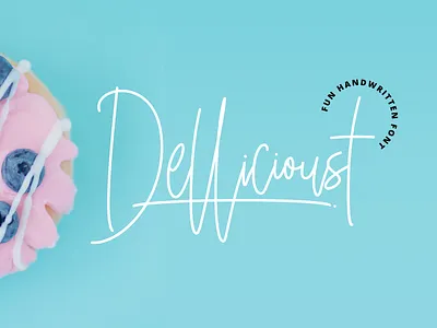 Dellicioust - Fun Handwritten Font bouncy branding cake colorful cooking design font food fun handwriting handwritten logo magazine monoline playful print promotion tshirt typeface