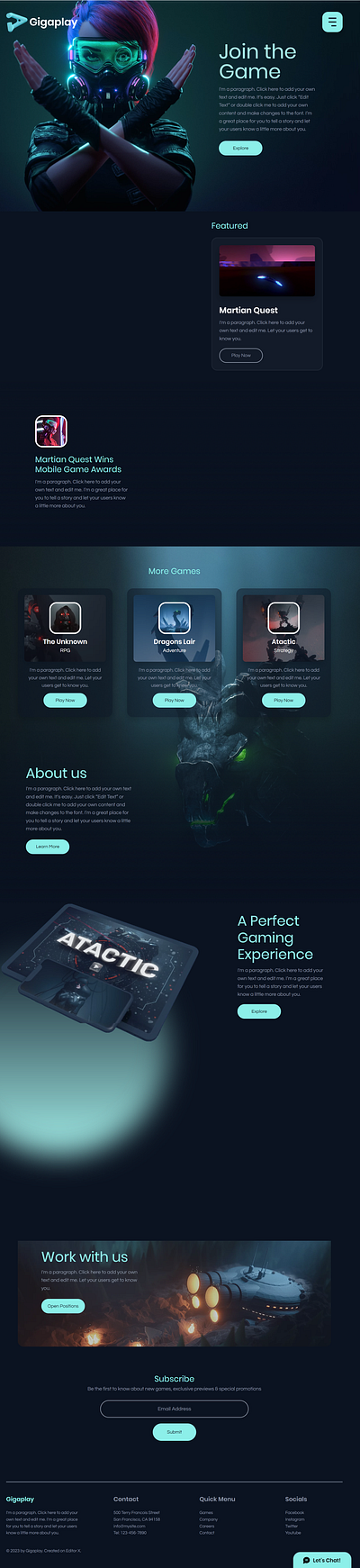 Game Landing Page Design animation design game website graphic design graphic designing ui ux web design web development website wordpress wordpress design wordpress website