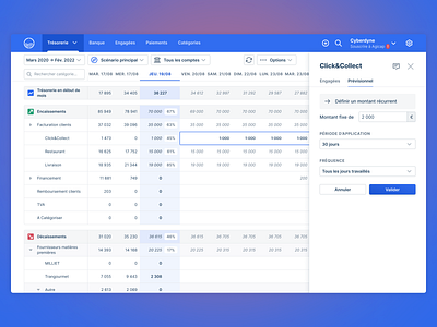 New cashflow plan agicap app button cashflow finances fintech form grid interface product product design side panel table ui ux web