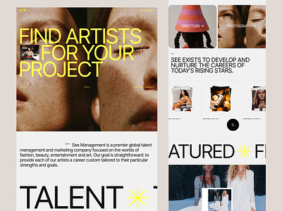 Web Concept for Global Talent Management Company art beauty concept cuberto entertainment fashion graphics illustration interface design photo site ui user experience ux web