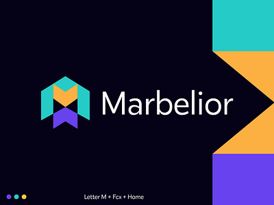 Marbelior Logo Concept abstract logo branding construction company logo design ecommerce fox logo house logo logo logodesign logo design m logo modern logo print real estate real estate agency real estate logo startup symbol tech technology vector