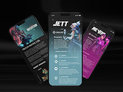 VALORANT - Mobile App Concept app concept app design csgo design esports figma fps gaming gaming community news patch notes photoshop riot scream sentinels team liquid tenz effect ui ux valorant zombsnation