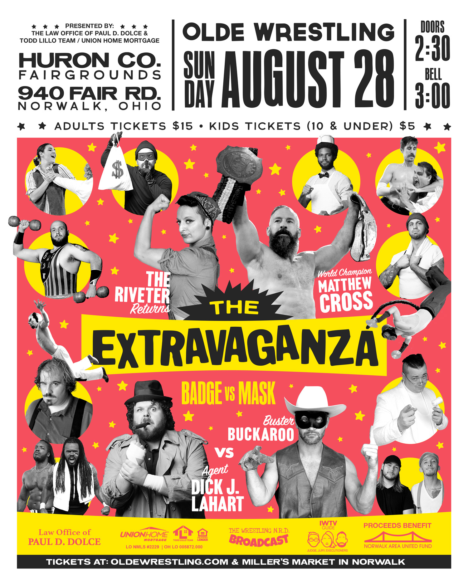 Olde Wrestling Poster aew concert poster extravaganza gig poster lucha lucha libre ohio poster poster art pro wrestling risograph vintage wrestling wwe wwf