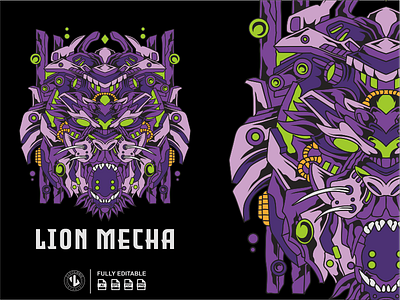 Lion Mecha Illustration animal design dribble ideas illsutrations illustration instagram lion logo logoinspirations mecha vector zerologicstudio