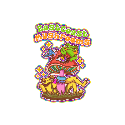 Froggie butterfly butterfly design butterfly logo character design design forg frog design frog logo graphic design green illustration logo logo design mushroom mushroom design mushroom logo purple shine vector yellow