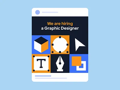 job ad concept ad cursor designer flat illustration geometric design graphic designer hiring illustration job ad limited colour palette limited palette pen tool text box vector art